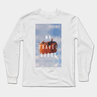 My Travel Buddy w/ Brown Bag Flying in the Sky) Long Sleeve T-Shirt